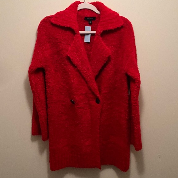 Ann Taylor Sweaters - Ann Taylor Fuzzy Double-Breasted Cardigan Coat, XSP, NWT!